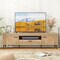 Oak Wood Grain TV Stand with Metal Legs and Cable Management Non-Slip Feet Spacious Media Storage
